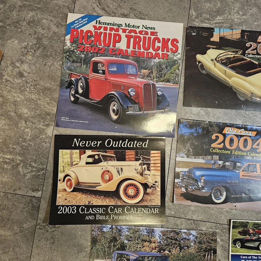 Lot Of 13 Vintage Classic Car Truck Tractor Calendars Variety 2001-2008 USA